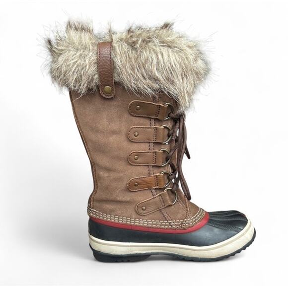 Sorel Joan of Arctic Brown Fur Snow Winter Boots Womens Size 6 Waterproof - Picture 3 of 9